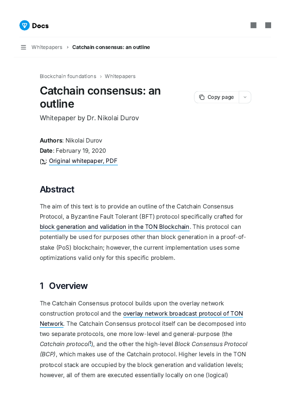 Catchain Consensus